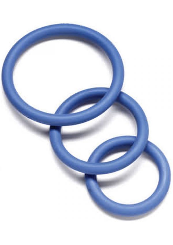 Nitrile Cock Ring Set 3 Sizes Per Pack Blue
