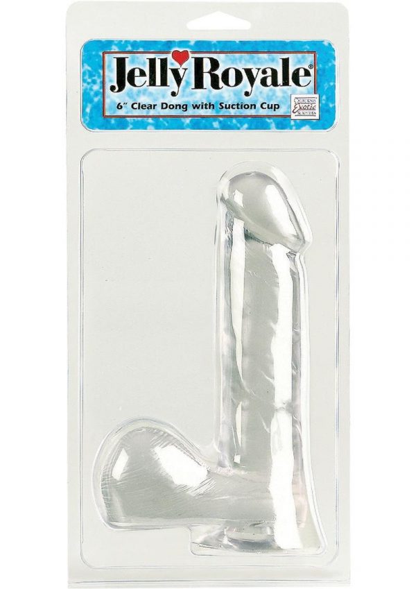 JELLY ROYALE DONG WITH SUCTION CUP 6 INCH CLEAR