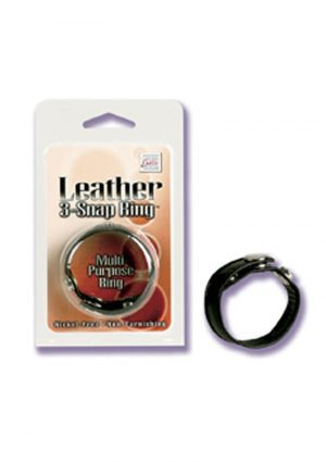 Leather 3 Snap Ring Adjustable Multi Purpose Ring
