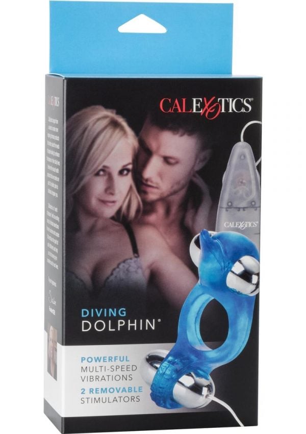Diving Dolphin With Removable Vibrating Bullets Blue
