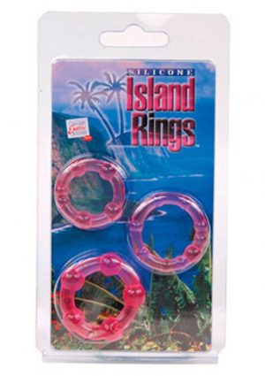 Siicone Island Rings Pink 3 Sizes