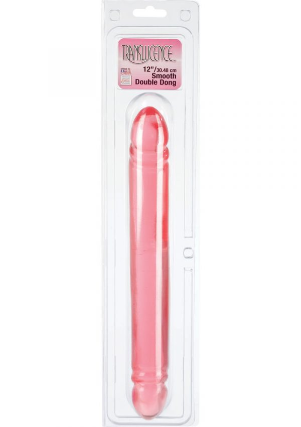 TRANSLUCENCE SMOOTH DOUBLE DONG 12 INCH PINK