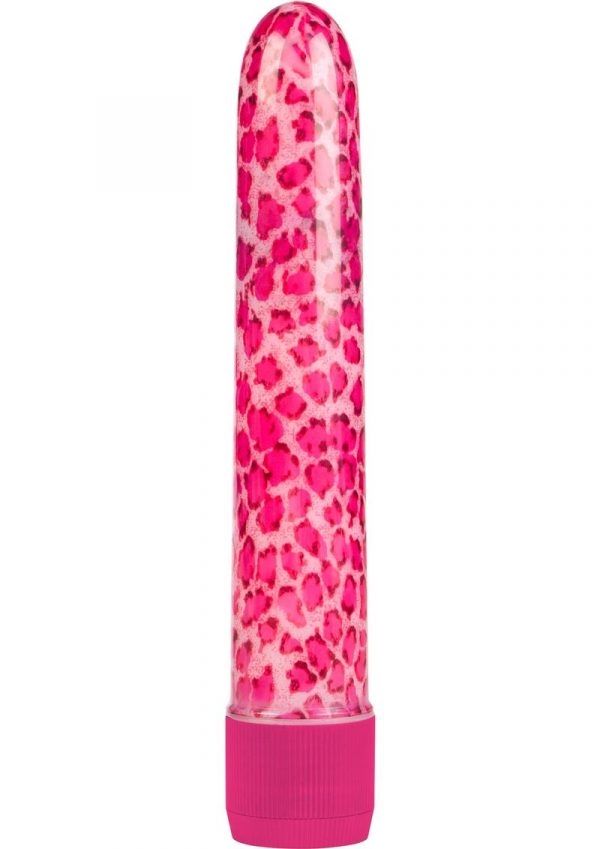 HOUSTONS PINK LEOPARD  MASSAGER 6.5 INCH PINK