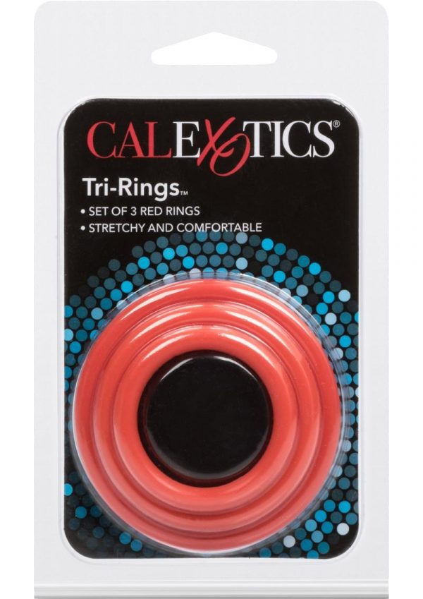 Tri Rings Red Cock Ring Set Red