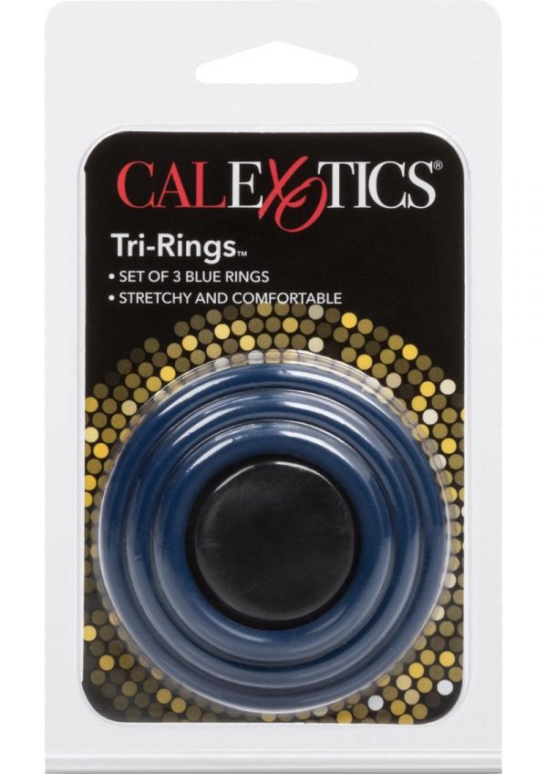 Tri Rings Blue Cock Ring Set Blue