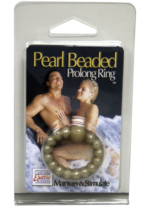 Pearl Beaded Prolong Cock Ring 1.5 inch Diameter Smoke