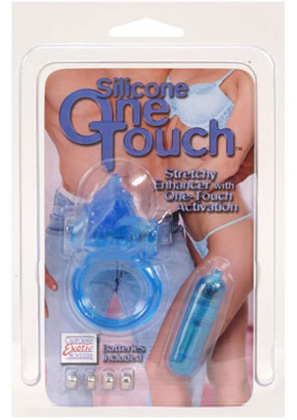 One Touch Dolphin Stretchy Enhancer With Removable Reusable Micro Stimulator Blue