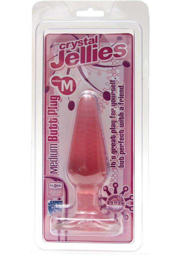 Crystal Jellies Jelly Butt Plug Medium Sil A Gel Pink
