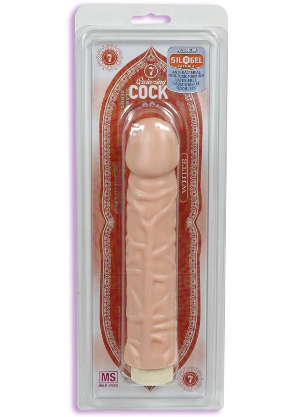 Quivering Cock Vibrator With Sleeve Sil A Gel 8 Inch Flesh