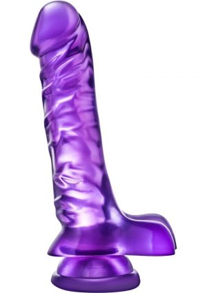 B Yours Basic 08 Realistic Jelly Dildo With Balls Purple 9 Inch