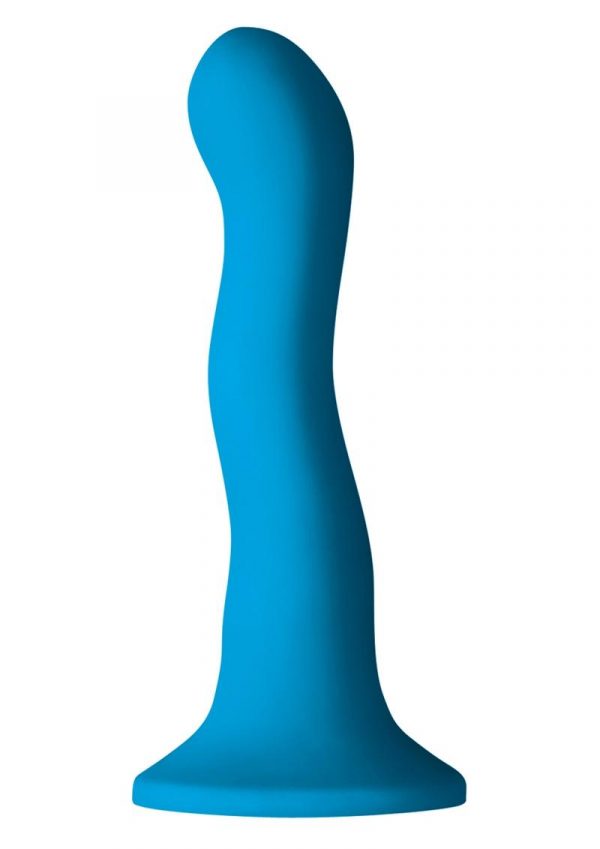 Colours Wave 6in Blue Silicone Dildo Non-Vibrating Suction Cup Base