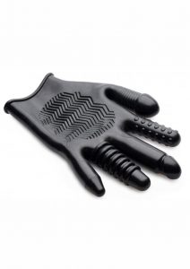 Master Series Pleasure Poker Texture Glove Black 8 Inch