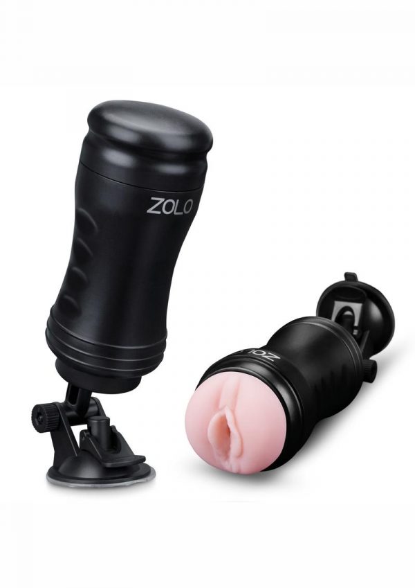 Zolo Solo Flesh Discreet Suction Mounted Textured Pussy Masturbator Flesh