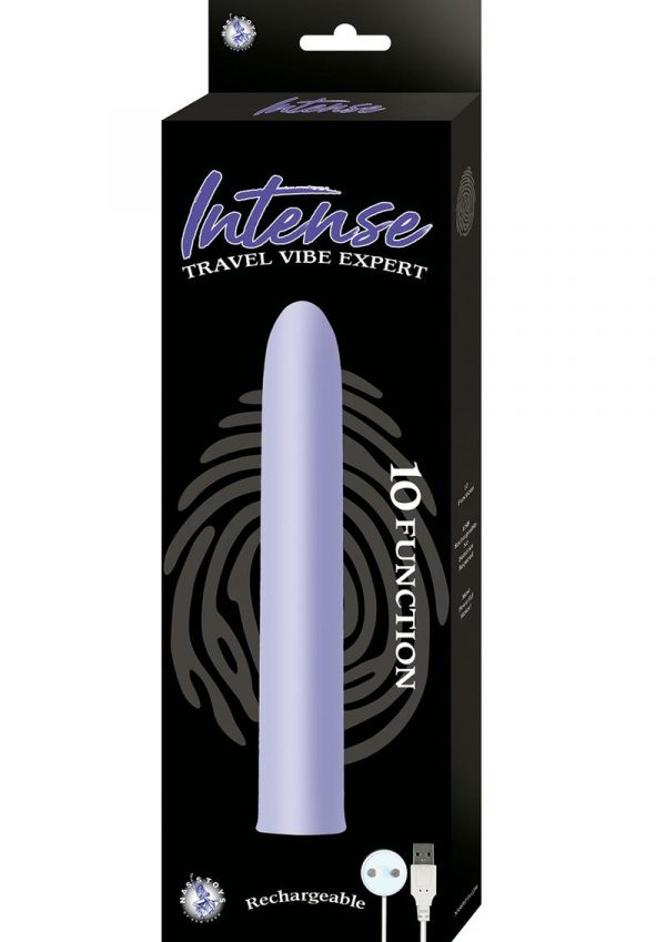 Intense Travel Vibe Expert 10 Function USB Rechargeable Waterproof Purple 5.5 Inch