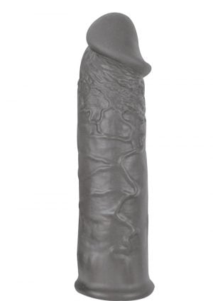 The Greatest Extender Penis Sleeve Silicone Realistic Waterproof Grey 6 Inch