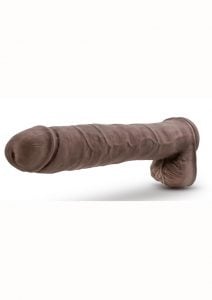 Au Naturel Daddy Dildo With Balls 14in - Chocolate