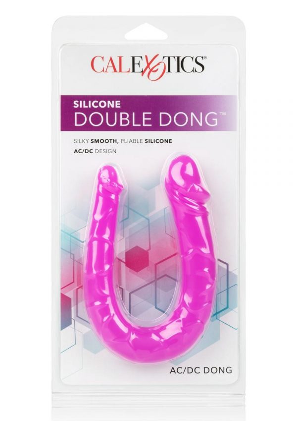 Silicone Double Dong Ac/dc Dong Pink Dual Penetration Non Vibrating Silicone Double Dong