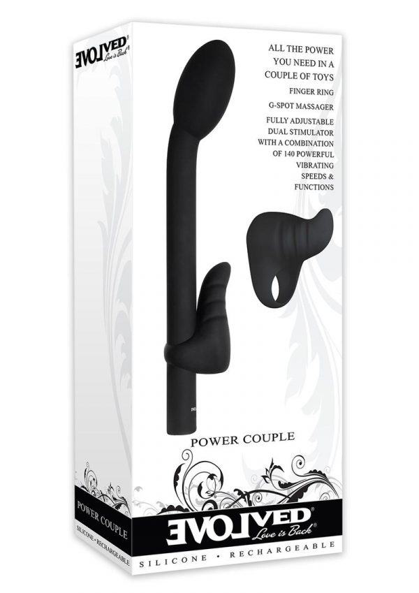 Power Couple Silicone Rechargeable G-spot and Clitoral Stimulator Vibrator