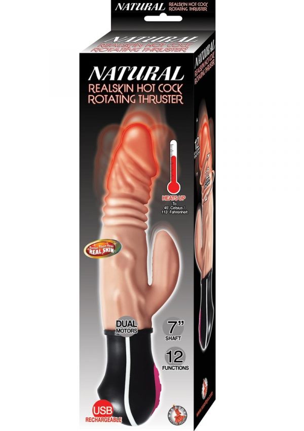 Natural Realskin Hot Cock Rotate Thrust Vibrator USB Rechargeable Silicone