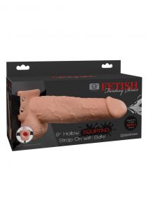 Fetish Fantasy Hollow Squirting Strap-On With Balls Flesh 9 Inches