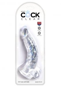 King Cock Clear 7.5 inch  With Balls Dildo Non Vibrating