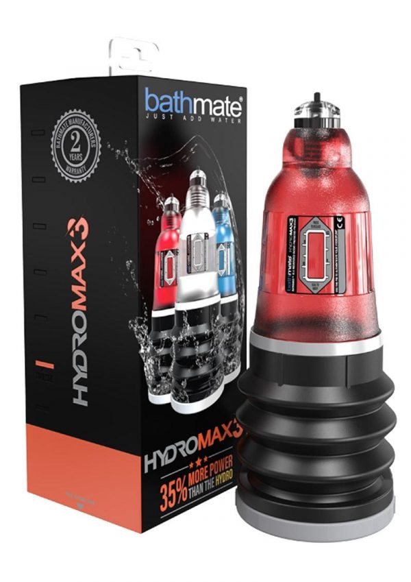 Bathmate Hydromax3 Penis Pump Water Pump Waterproof Brilliant Red