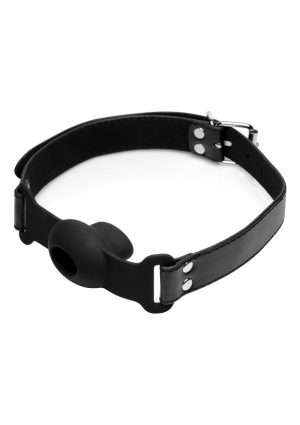 Strict Hollow Silicone Gag Adjustable Black