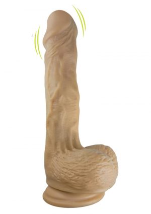 Skinsations Sidewinder Waves + Vibration Realistic Dildo With Wireless Remote Control Waterproof Flesh 9 Inches