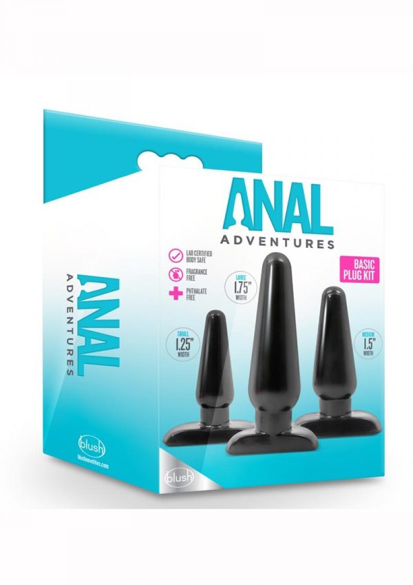 Anal Adventures Basic Plug Kit Black