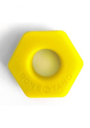 Bone Yard Bust A Nut Silicone Cock Ring Ball Stretcher Yellow