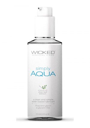 Wicked Sensual Care Simply Aqua Water Based With Olive Leaf Extract 2.3 Ounce Bottle