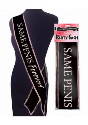 Same Penis Forever Party Sash Black/Pink