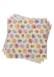Candy Prints Dirty Napkins Mini Penis Style 9.8 x 9.8 Inches 8 Each Per Pack