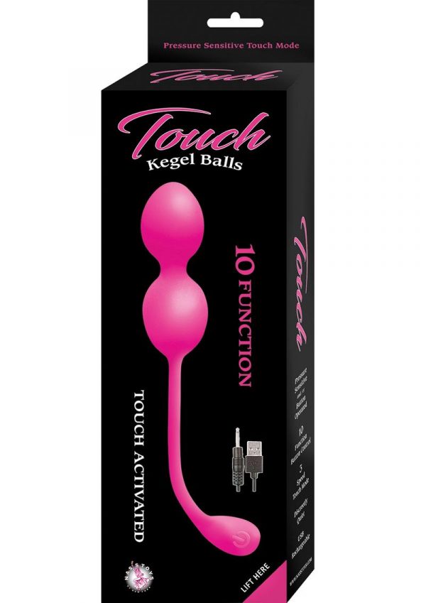 Touch Kegal Balls Silicone Rechargeable Vibrating Balls - Pink