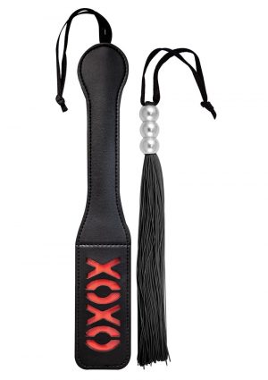 Dominant Submissive Collection Paddle and Whip set - Black