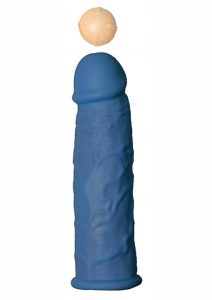 Great Extender 1st Silicone Vibrating Sleeve 6.5in - Blue