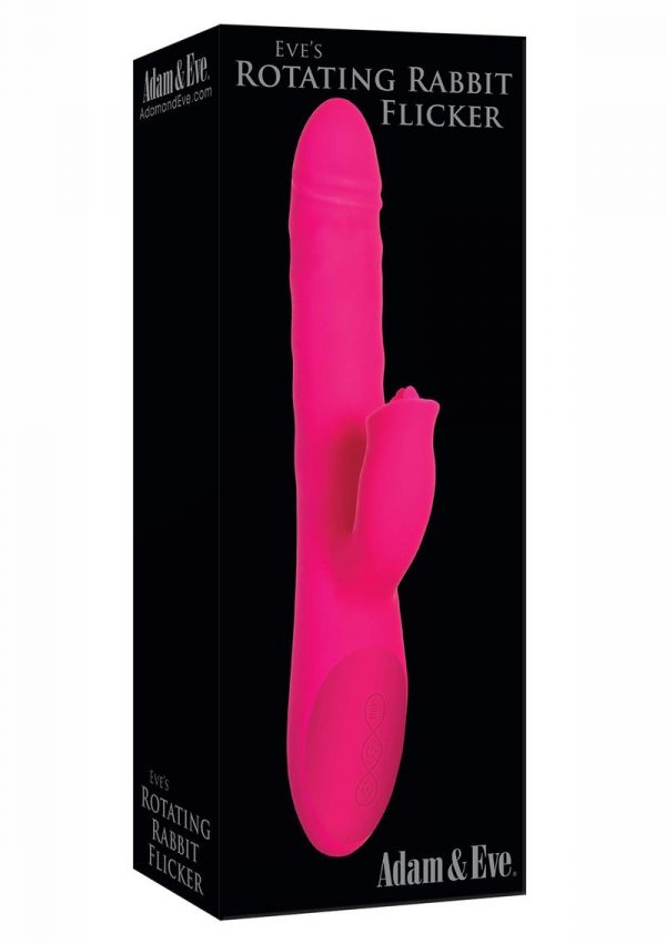 Adam andamp; Eve Eve`s Rotating Rabbit Flicker Rechargeable Silicone Dual Stimulating Rabbit Vibrator - Pink