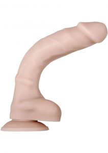 Real Suppler Poseable Dildo With Balls 8.25in - Vanilla