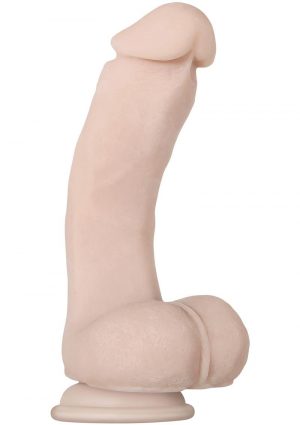 Real Supple Poseable Dildo With Balls 7.75in - Vanilla