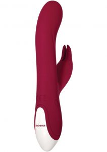 Inflatable Bunny Silicone G-Spot Vibrator - Burgundy