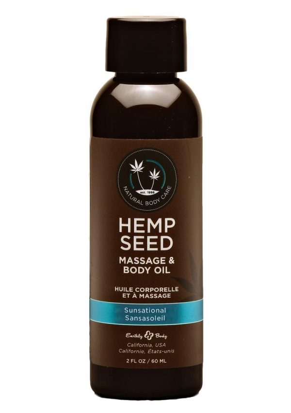 Hemp Seed Massage Oil Sunsation Vegan 2oz