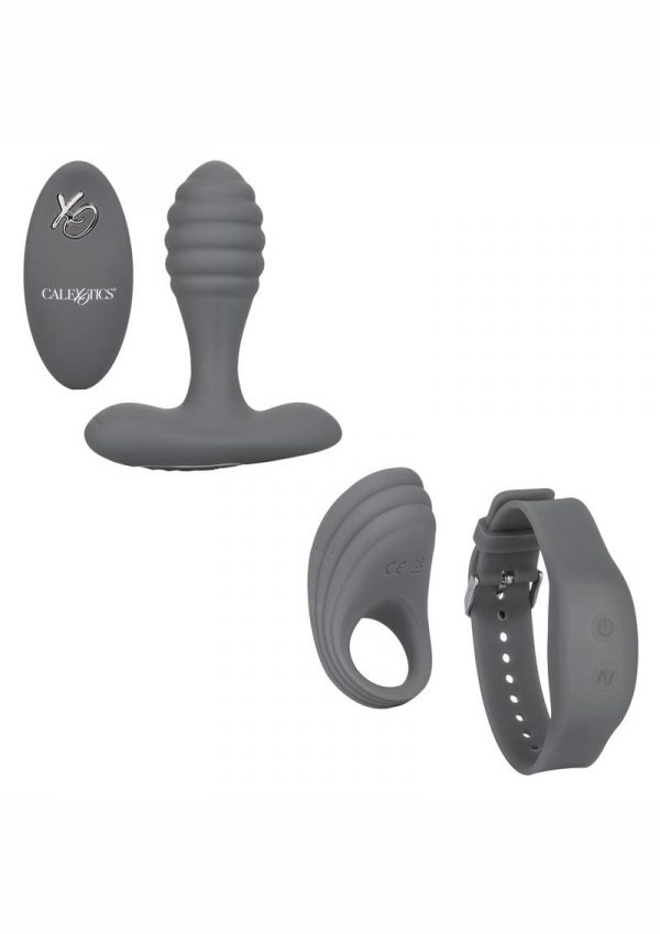 Calexotics Silicone Adventure Anal Plug Kit With Remote Control - Black