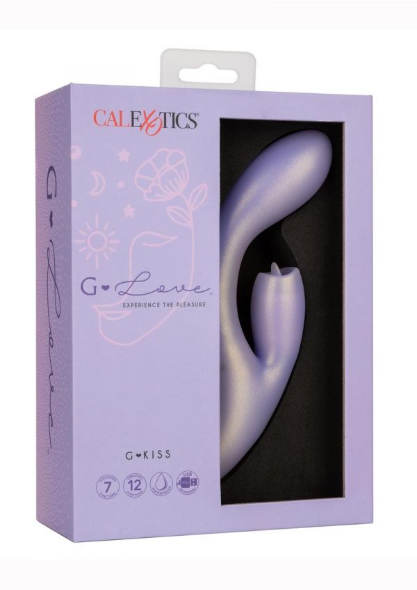 G-Love G-Kiss Silicone Rechargeable Dual Stimulating Massager - Purple