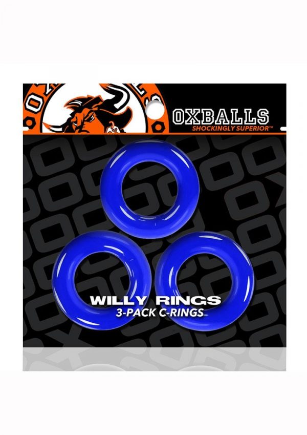 Oxballs Willy Rings Cock Ring (3 Pack) - Blue