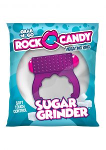 Rock Candy Sugar Grinder Vibrating Cock Ring - Purple