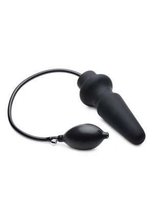 Master Series Ass-Pand Inflatable Silicone Anal Plug - Large - Black