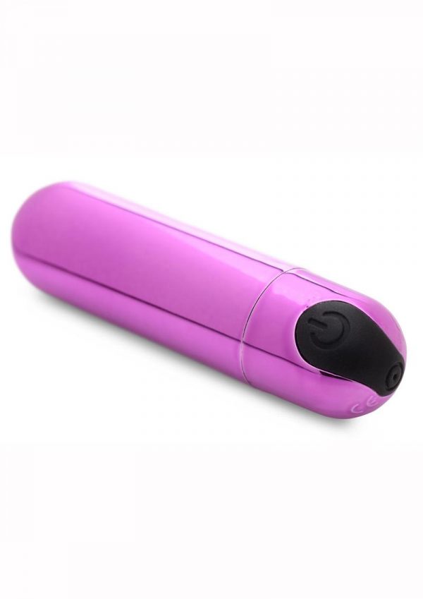 Bang 10X Vibrating Metallic Silicone Rechargeable Bullet Vibrator - Purple