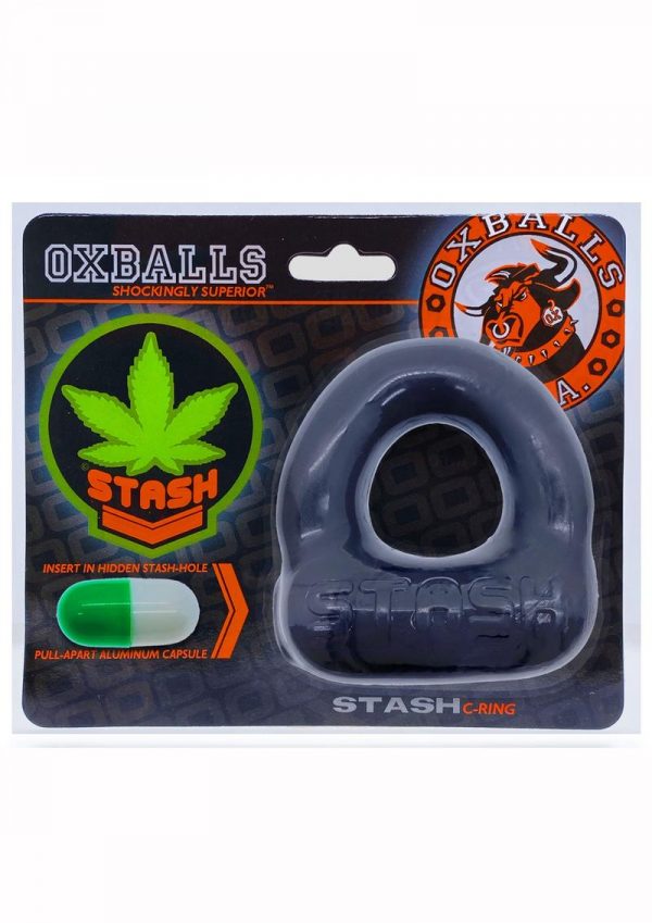 Stash Cock Ring With Aluminum Capsule Insert - Black