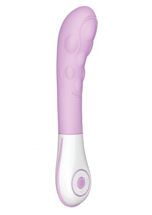 Ovo Silkskyn Rechargeable Silicone Bumpy Vibrator - Pink/White