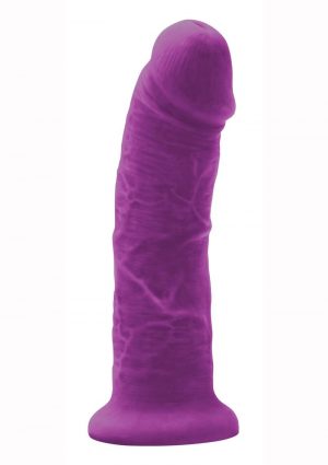 Colours Girth Silicone Dildo 8in - Purple